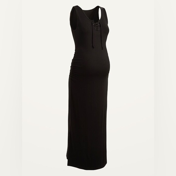 Old Navy. Black Lace Up. Maternity Dress. Size Medium. - Picture 1 of 1
